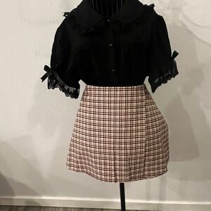 Gianni Bini Red & Cream Plaid Skirt Size 12
